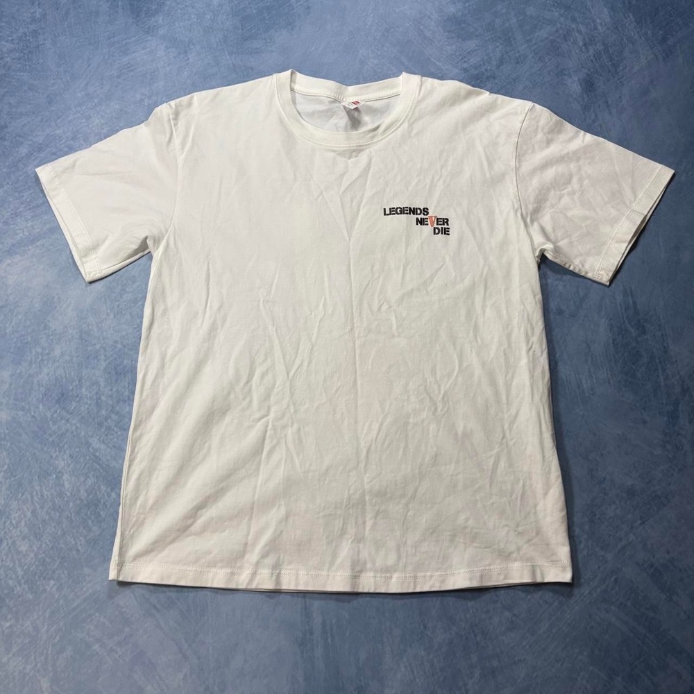 White "Legends Never Die" graphic tee Size L